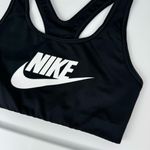 Nike  Swoosh Futura Womens Sports Bra Sz XS Black White Dri Fit Photo 3