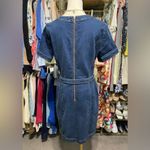 White House | Black Market  Blue Denim V-Neck Sheath Dress Photo 4