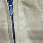 Ann Taylor Vintage 90s Leather Jacket Full Zip Yellow Moto Fitted Womens Size S Photo 5