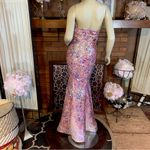 Jovani  STYLE 3784 PINK W/MULTI-COLOR SEQUINS STRAPLESS MERMAID STYLE DRESS (4) Photo 2