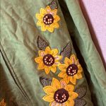 Mandalay Bay French terry Green Jacket with Sunflower Embroidery and beading xl Photo 1