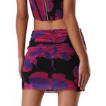 NWT Misha Revolve Danitza Mesh Mini Skirt‎ Size XS Pink Black Floral Fitted Photo 1