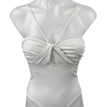 ZARA White Sleeveless Halter Bandeau Cutout Cami Camisole Tank Bodysuit Top Sz S Photo 0