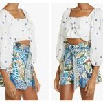 Farm Rio  High Waist Shorts in Blue Tropical Print Size XSmall Photo 6
