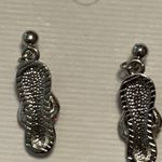 Womens Flip Flop Rhinestone Stud Drop Earrings Pink Photo 4