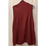 VTG Y2K Appleseeds Red Sweater Vest Open Front Womens L Roll Neck Pocket Stretch Size XL Photo 3