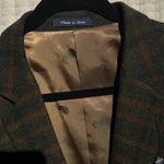 Alan Flusser Men's Olive Brown Plaid Wool Blend Sport Coat Blazer Jacket L NWT Size L Photo 5