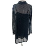 Theory  Silk Chiffon Metallic Stitching Scarf Shirt Dress Size 8 Photo 5