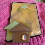 Vintage Lucinda Whimsical House Pin Brooch Pink Photo 6