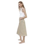 ZARA  Women's Beige TRF Overdyed Frayed Denim Mid Rise A-line Midi Skirt‎ Size L Photo 2