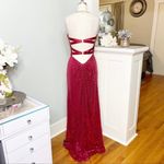 La Femme  Red Sequin Strapless Formal Dress Prom Evening Gown Mermaid Size 4 Photo 4