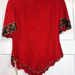 Laurence Kazar Vtg  beaded holiday Christmas top Large NWT Photo 5