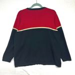 Dress Barn 18/20 Contrast Trim Buttoned Cardigan Sweater Red Black Shiny Gold Photo 3