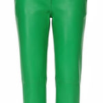 Babaton Aritzia  Command Cropped Vegan Leather Pant Size 4 In Gloss Green Photo 0