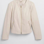 Chico's  Cream Leather Jacket Photo 0