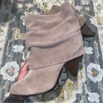Steve Madden 2000s indie sleaze tan suede mid calf fold over heeled boots Photo 3