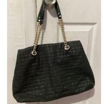 Kate Spade Tote Bag Womens Black Chain Shoulder Purse Shimmer Jacquard Handbag Photo 2