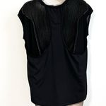 Reebok Cap Sleeve Scoop Neck Back Mesh Pullover Workout Top Solid Black Small Photo 2