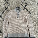 Central Park West Size small Bobbie Polo Sweater Gray Cable Knit Long Sleeves Photo 2