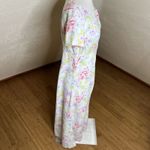 Liz Claiborne VTG  Maxi Dress Womens 6 White Floral Linen Front Slit Cottagecore Photo 4