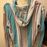 Brooklyn Cloth  Drug Rug Hoodie Blue Pink & White Photo 2