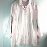 J. Jill XL Oversized Pink Pin Striped Summer Cotton Button Down Tunic Shirt Photo 10