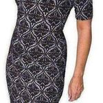 Bisou Bisou black and white pattern half sleeve dress sz 6 Photo 1