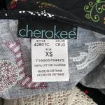 Cherokee Festive Black Women's Scrub Top with Colorful Holiday Prints Size XS Photo 5