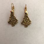 Christmas Tree Earrings Star Topper Gold Tone VTG Photo 4