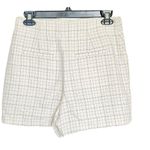 Joie Womens Shorts Sz 4 High Waist Dressy Plaid Ivory Career Work Wear Corporate Photo 1