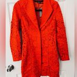 Anthropologie NWT Pankaj and Nidhi red orange cutout suit jacket size XXSP Photo 0