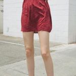 Brandy Melville  Caley smocked off the shoulder red floral dress Photo 1