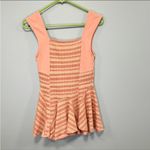Free People ! Pink and tan/beige striped thick strap tank top size XS! Photo 3