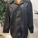 Carte Womens Black Lightweight Trench Coat Jacket Size L Button Front Pockets Size L Photo 0