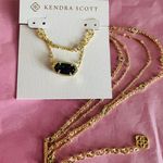 Kendra Scott Necklace Gold with Navy Blue/Black Drusy Stine NWOT Photo 0