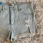 Garage NWT Light Wash High Waisted Distressed Garge Shorts w/ Raw Hem Photo 1