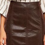 Free People Brown Vegan Leather Skirt Photo 0