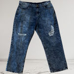 SheIn Plus Sz 2X Jeans Acid Wash Distressed High Waist Ripped Torn Jeans 2X Women's Photo 0