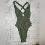 Cupshe Women One Piece Swimsuit Deep V Neck Strappy Swimwear Bathing suit small Photo 1