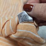 Flax Womens Men's Shirt Linen Button Down Orange Stripe Shirt Minimalist Sz M Photo 3