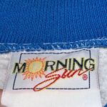 Morning Sun Vintage Blue Metallic Trees & White Sweatshirt Size L Photo 4
