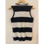 Michael Stars M by Sequin Striped Scoop Neck Sweater Tank Black Cream Women's 1 Photo 2