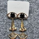 Vintage Style Surreal Eye Nose Lip Earrings Gold Tone Statement Art Dangle Photo 2