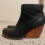 Kork-Ease  Michelle Black Leather Ankle Wedge Boots- Size 10 Photo 5