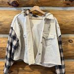 Dance & Marvel Pieced Knit Hooded Shacket Photo 2