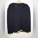 St. John  Collection Black with Yellow Trim Knit Cardigan Jacket Photo 4
