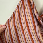 Free People  | Stevie Asymmetrical Stripe Satin Cowl Neck Tank Top Boho Retro XS Photo 3