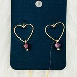 Handmade Floating Heart Red Beaded Threader Earrings Photo 0