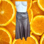 Massimo Dutti ‎ Limited Edition Leather Skirt A Line Midi XS Photo 4