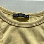 ZARA Yellow Ribbed Tank Top Photo 2